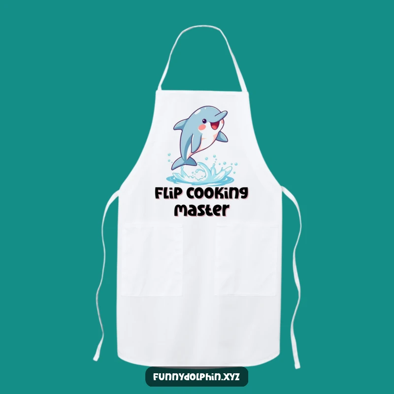 Funny Dolphin Chef Apron: Happy Dolphin Flipping, Humorous Kitchen Gift