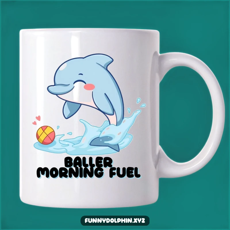 Funny Dolphin Ball Splash Mug: Giggling Dolphin Playing, Perfect Humorous Gift