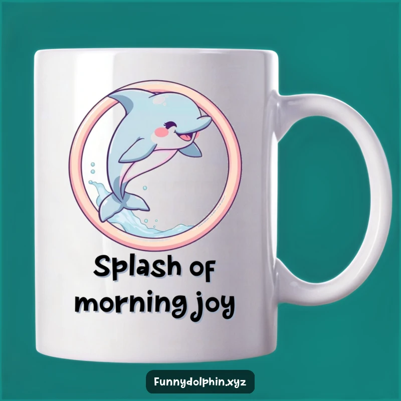 Funny Dolphin Mug: Joyful Leap Design, Whimsical & Hilarious Gift Idea