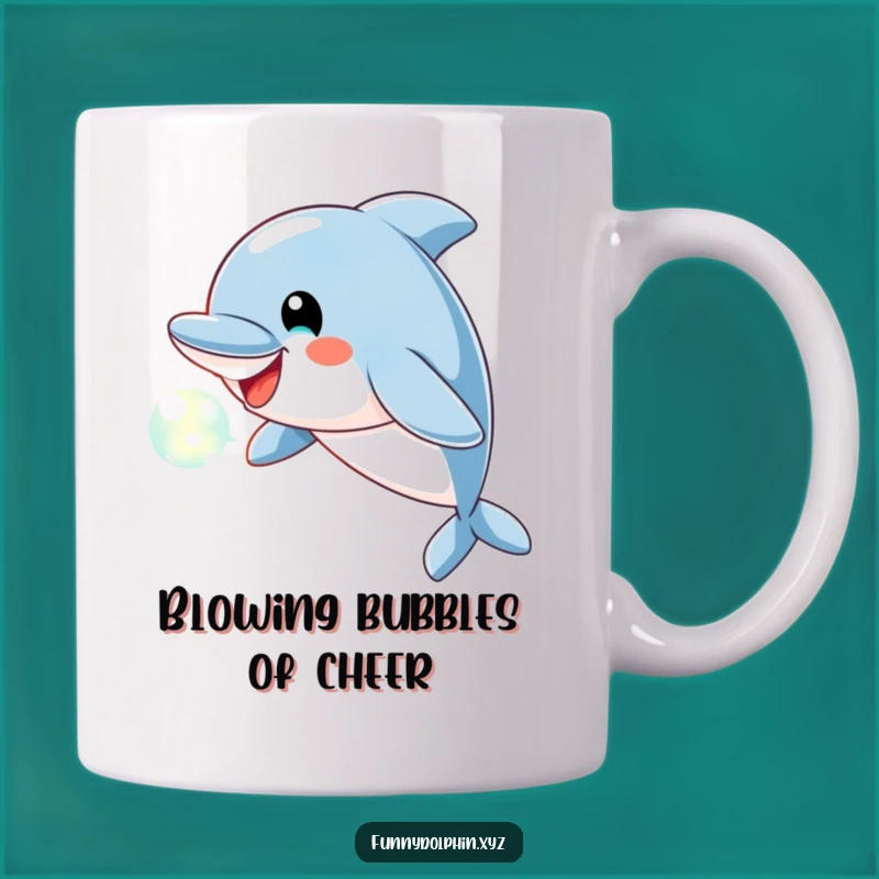 Funny Dolphin Mug: Light Bubble Design, Cheerful & Hilarious Gift for Humor Lovers