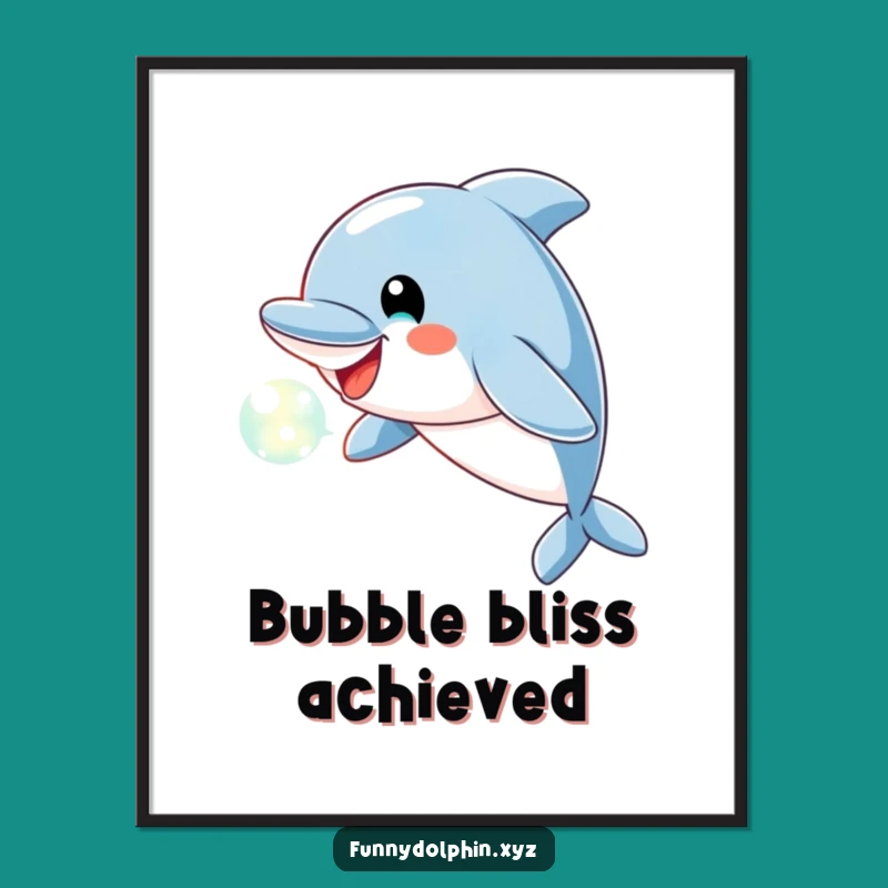 Funny Dolphin Digital Art: Light Bubble Print, Cheerful & Hilarious Instant Gift