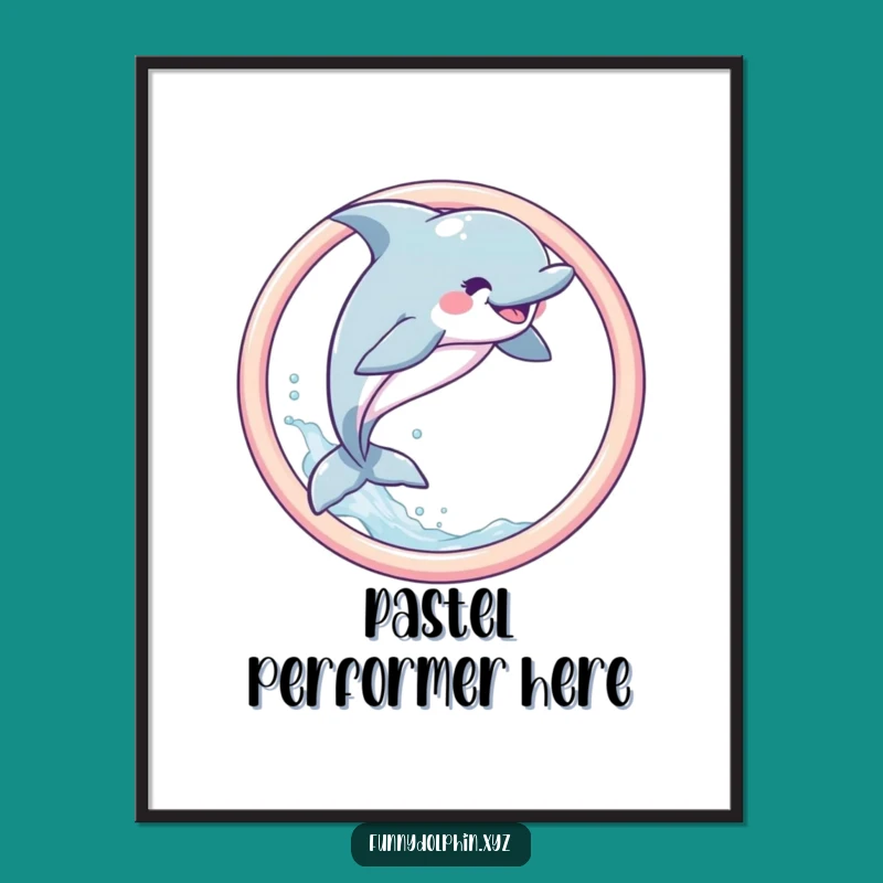 Funny Dolphin Digital Art: Joyful Leap Print, Whimsical & Hilarious Instant Gift