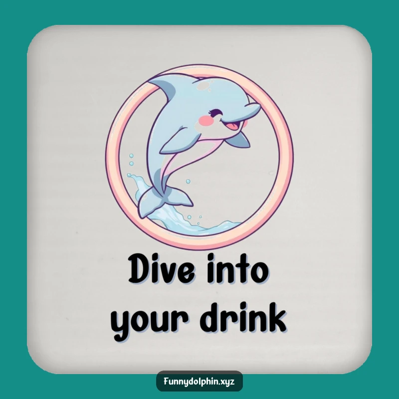 Funny Dolphin Coaster: Joyful Leap Design, Whimsical & Hilarious Drink Accessory