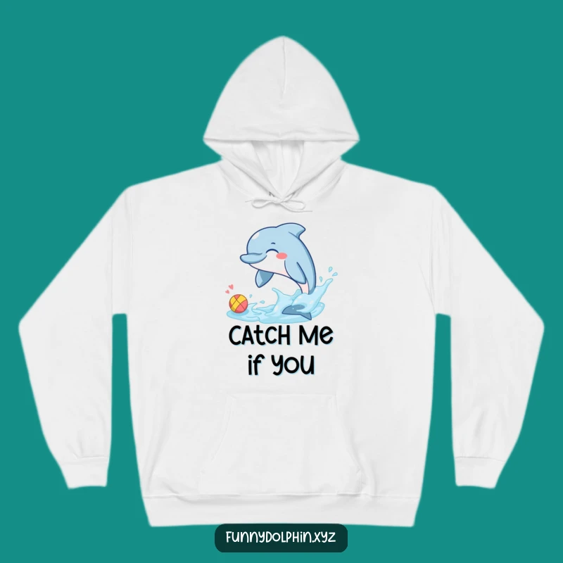Funny Dolphin Playtime Hoodie: Giggling Dolphin, Cozy Humorous Gift for All Seasons