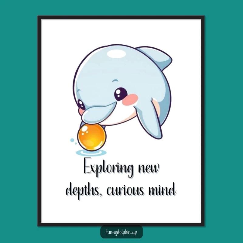 Free Printable Wall Art: Curious Dolphin Explore, Hilarious Downloadable Art for Intriguing Decor!