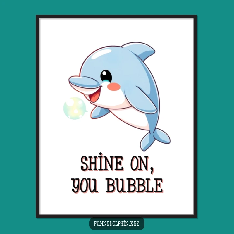 Free Printable Dolphin Wall Art - Light Bubble Downloadable Decor
