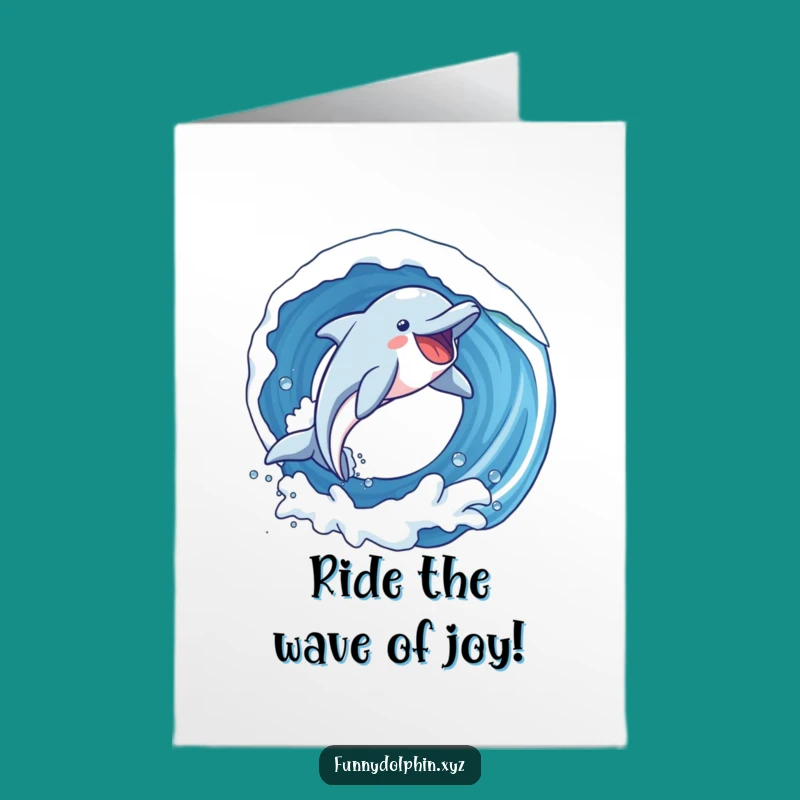 Free Printable Birthday Card: Joyful Dolphin Wave Loop, Downloadable Fun for a Happy Birthday!