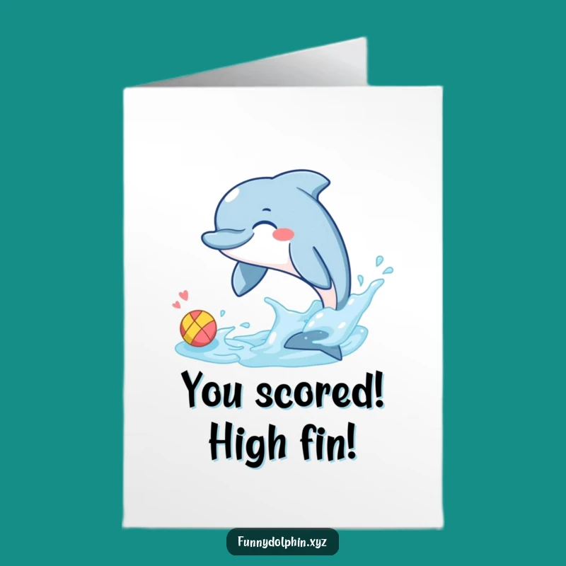 Free Printable Congratulations Card: Dolphin Splash Success, Downloadable Fun for Big Wins!