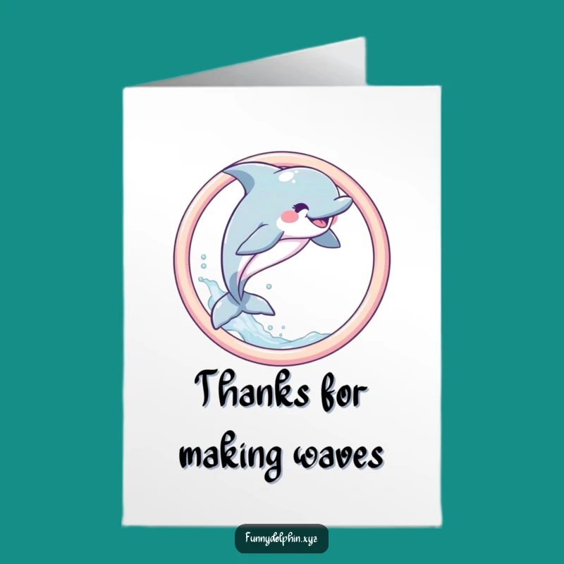 Free Printable Dolphin Thank You Card - Playful Leap Downloadable Gift