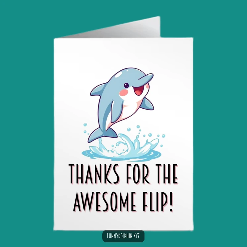 Free Printable Thank You Card: Flipping Dolphin Thanks, Downloadable Fun for Gratitude!