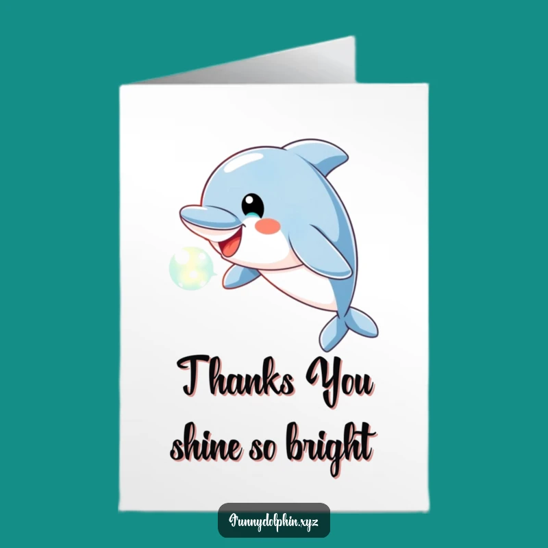 Free Printable Dolphin Thank You Card - Light Bubble Downloadable Gift