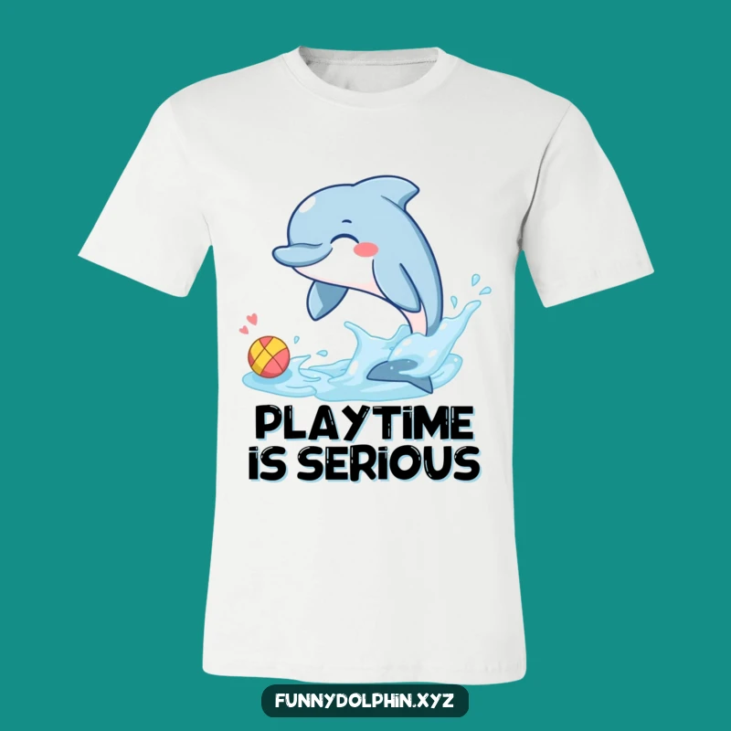 Funny Dolphin Splash Tee: Giggling Dolphin Playing Ball, Hilarious Graphic Shirt Gift
