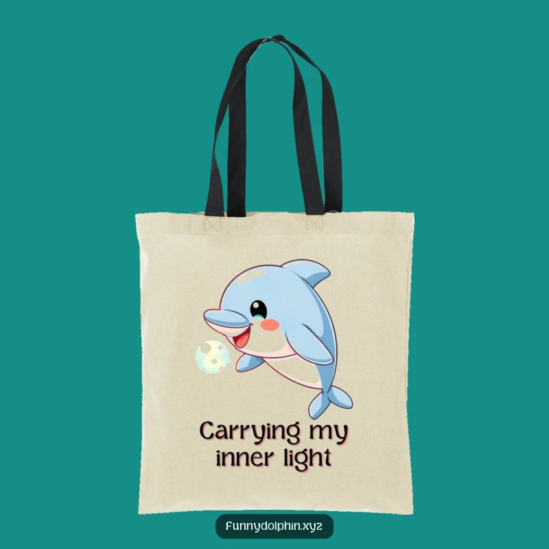 Funny Dolphin Tote Bag: Light Bubble Design, Cheerful & Hilarious Accessory