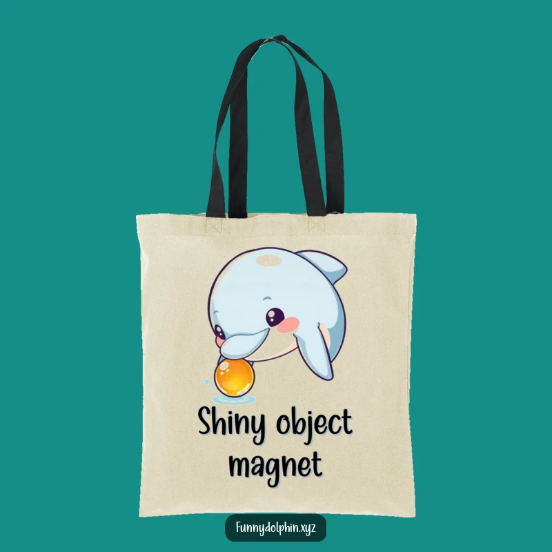 Funny Dolphin Explorer Tote: Curious Dolphin Bag, Stylish Humorous Gift Carrier